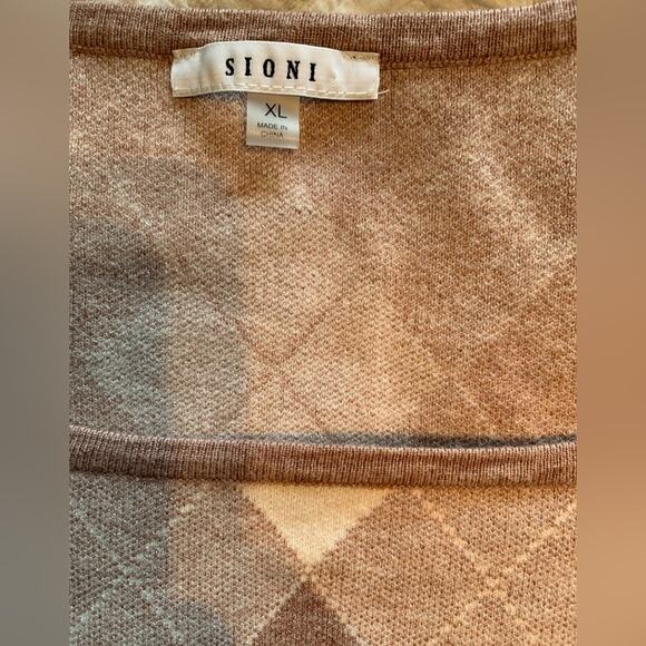 Sioni Argyle sweater vest xl neutrals - Picture 3 of 7